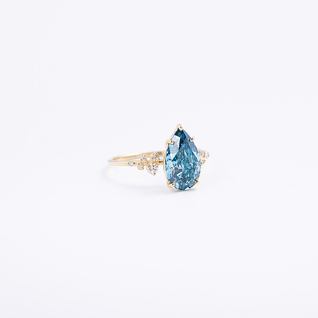 STO-2579 -3 of 6 Green Snowdrift Drop 5-2_40ct Pear Cut Fancy Vivid Blue IGI LG610336245-2