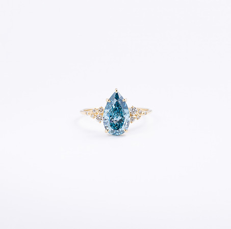 STO-2579 -3 of 6 Green Snowdrift Drop 5-2_40ct Pear Cut Fancy Vivid Blue IGI LG610336245-1