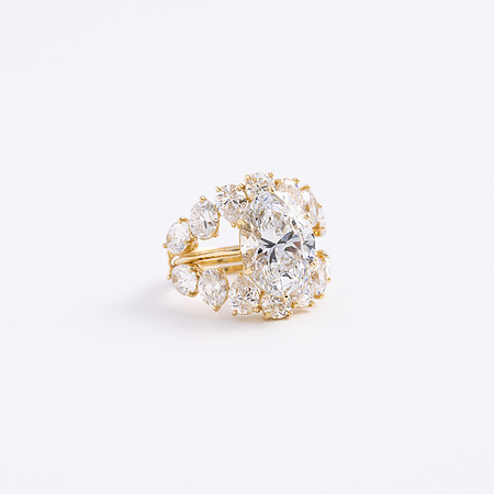 SAMPLE-2982 -Double Wedding Band Jacket For 5_00ct Oval LG488130927-STO-2521 2 of 2 And SAMPLE-2983-LAB 5.00ct Oval-VS1-E - Engagement Ring-pair with jacket 1 of 2-2