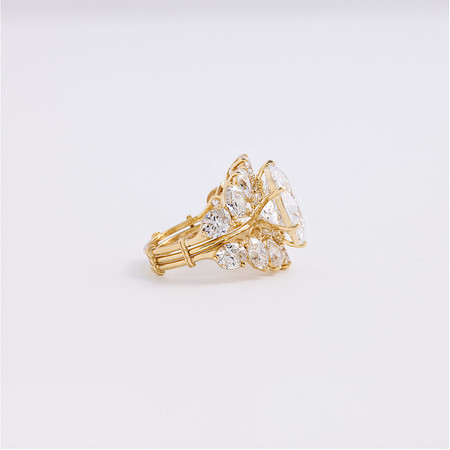 SAMPLE-2982 -Double Wedding Band Jacket For 5_00ct Oval LG488130927-STO-2521 2 of 2 And SAMPLE-2983-LAB 5.00ct Oval-VS1-E - Engagement Ring-pair with jacket 1 of 2-3